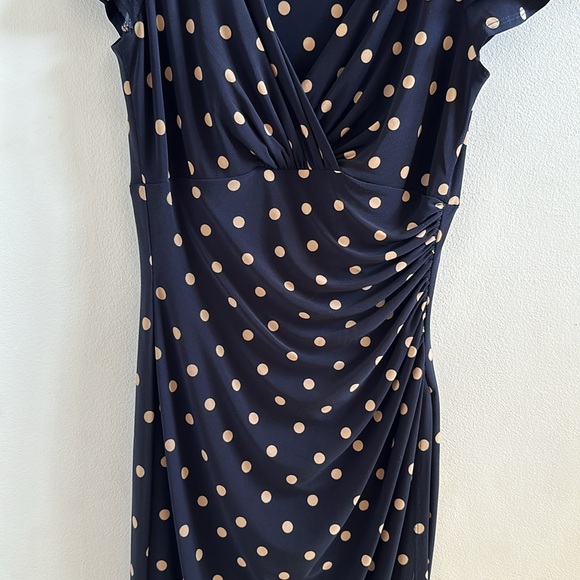 Lauren Ralph Lauren Polka Dot Faux Wrap Dress Women’s 2P - Picture 6 of 7